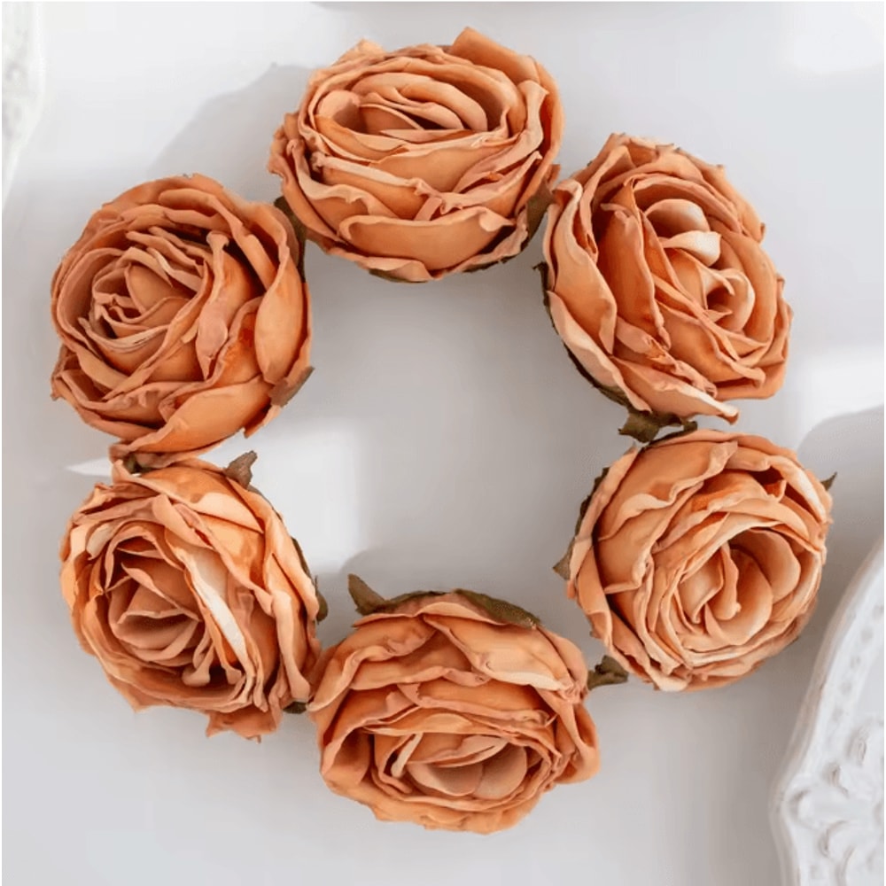 Burned Edge Artificial Rose Flower For Wedding Bridal Bouquet And DIY Decor 4