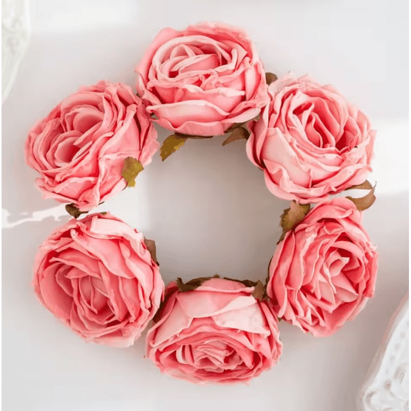 Burned Edge Artificial Rose Flower For Wedding Bridal Bouquet And DIY Decor 5