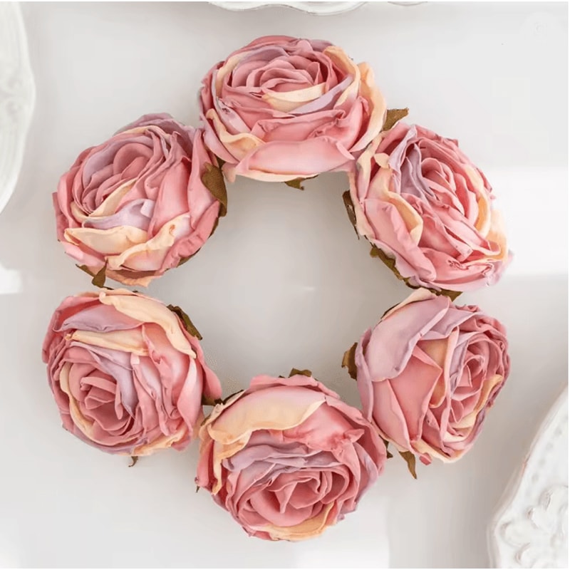 Burned Edge Artificial Rose Flower For Wedding Bridal Bouquet And DIY Decor 6