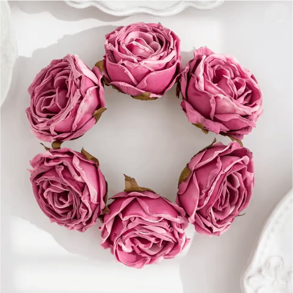 Burned Edge Artificial Rose Flower For Wedding Bridal Bouquet And DIY Decor 9