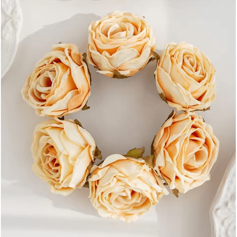 Burned Edge Artificial Rose Flower For Wedding Bridal Bouquet And DIY Decor 10