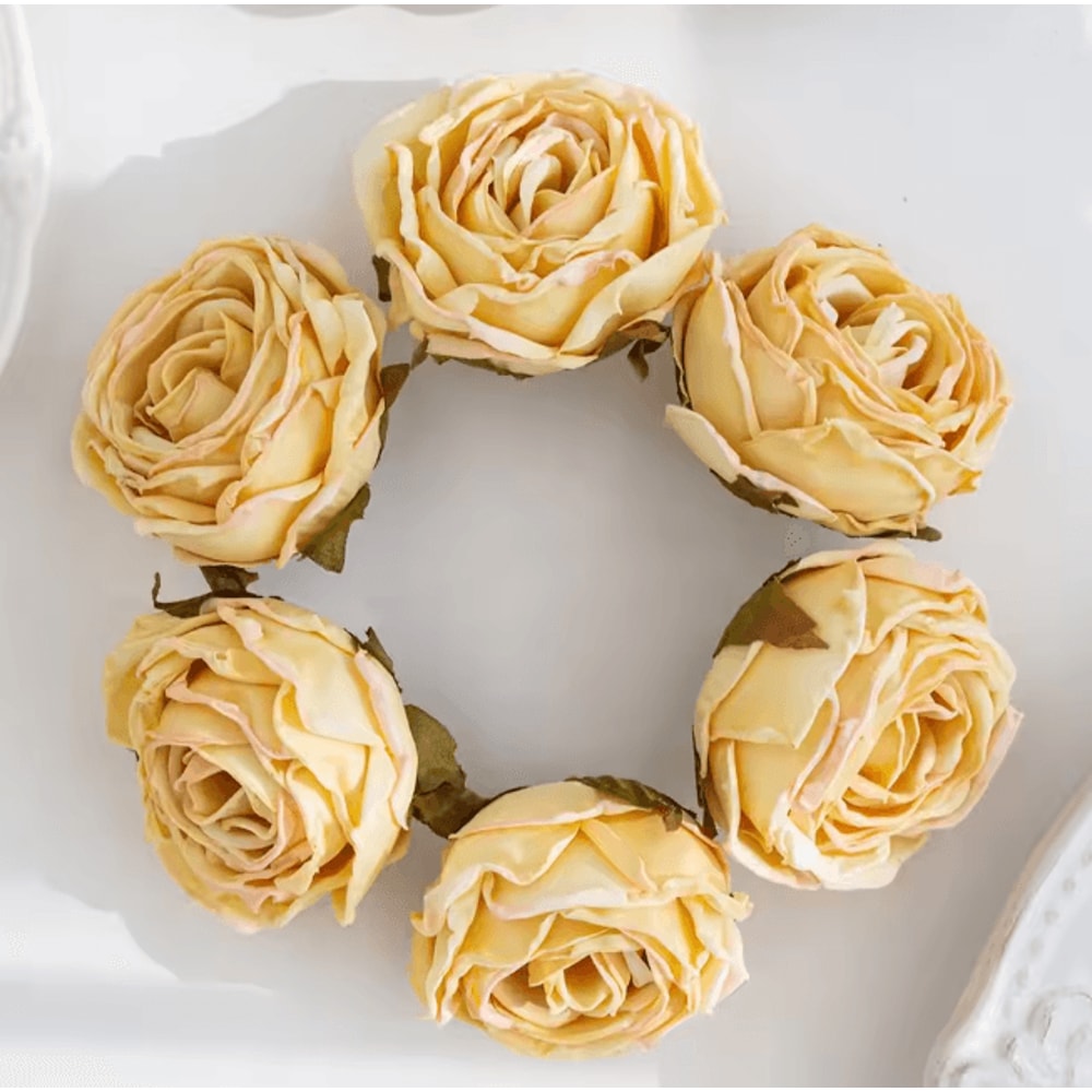 Burned Edge Artificial Rose Flower For Wedding Bridal Bouquet And DIY Decor 11