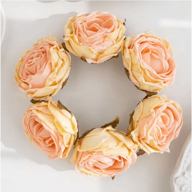 Burned Edge Artificial Rose Flower For Wedding Bridal Bouquet And DIY Decor 13