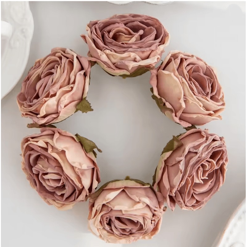 Burned Edge Artificial Rose Flower For Wedding Bridal Bouquet And DIY Decor 17