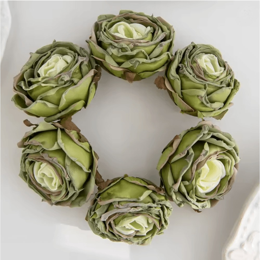 Burned Edge Artificial Rose Flower For Wedding Bridal Bouquet And DIY Decor 18