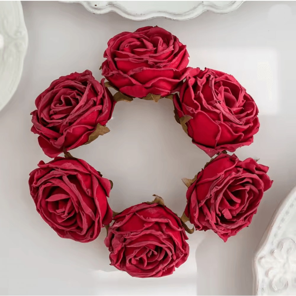 Burned Edge Artificial Rose Flower For Wedding Bridal Bouquet And DIY Decor 8