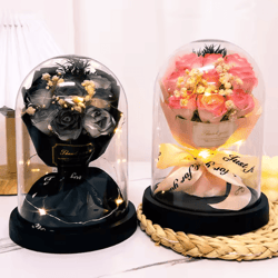 eternal led light rose in acrylic cover romantic flower gift