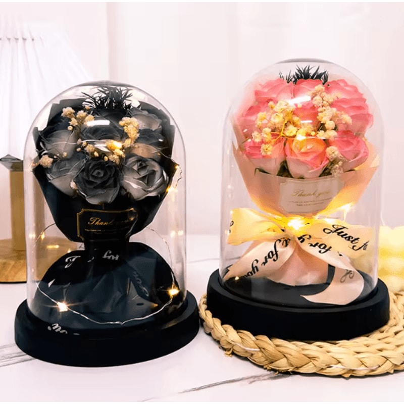 Eternal LED Light Rose In Acrylic Cover Romantic Flower Gift 0