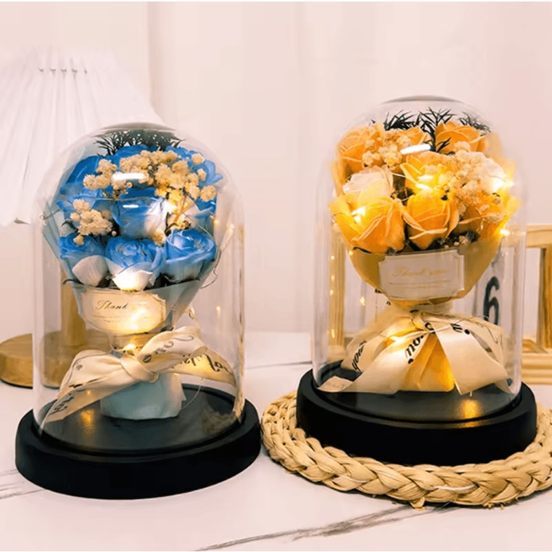 Eternal LED Light Rose In Acrylic Cover Romantic Flower Gift 1