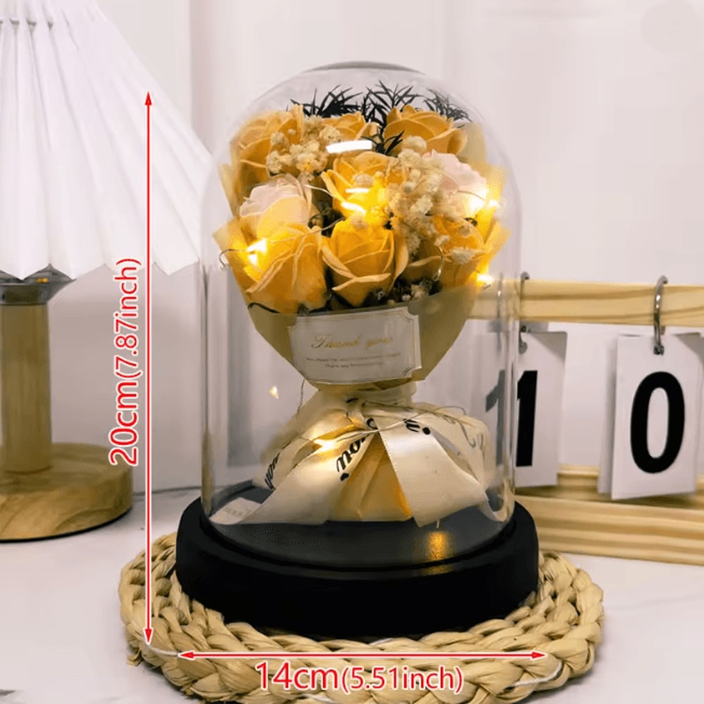 Eternal LED Light Rose In Acrylic Cover Romantic Flower Gift 10