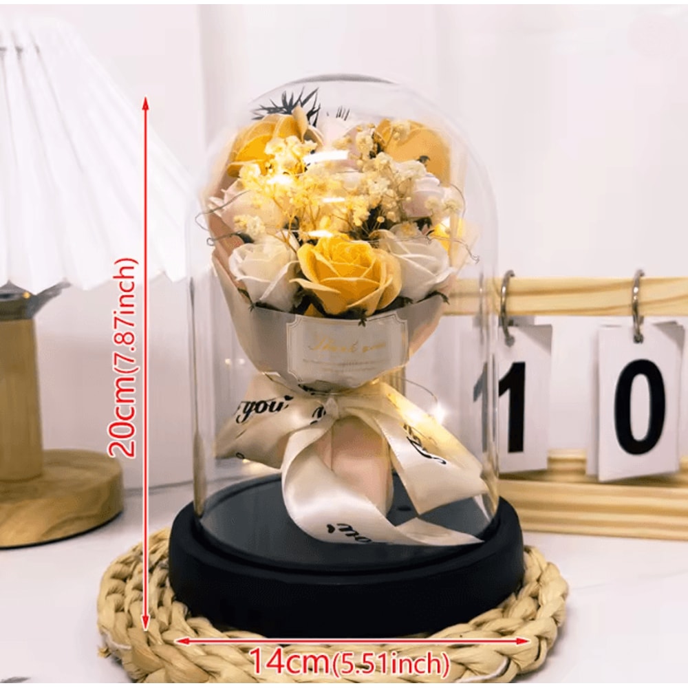 Eternal LED Light Rose In Acrylic Cover Romantic Flower Gift 3