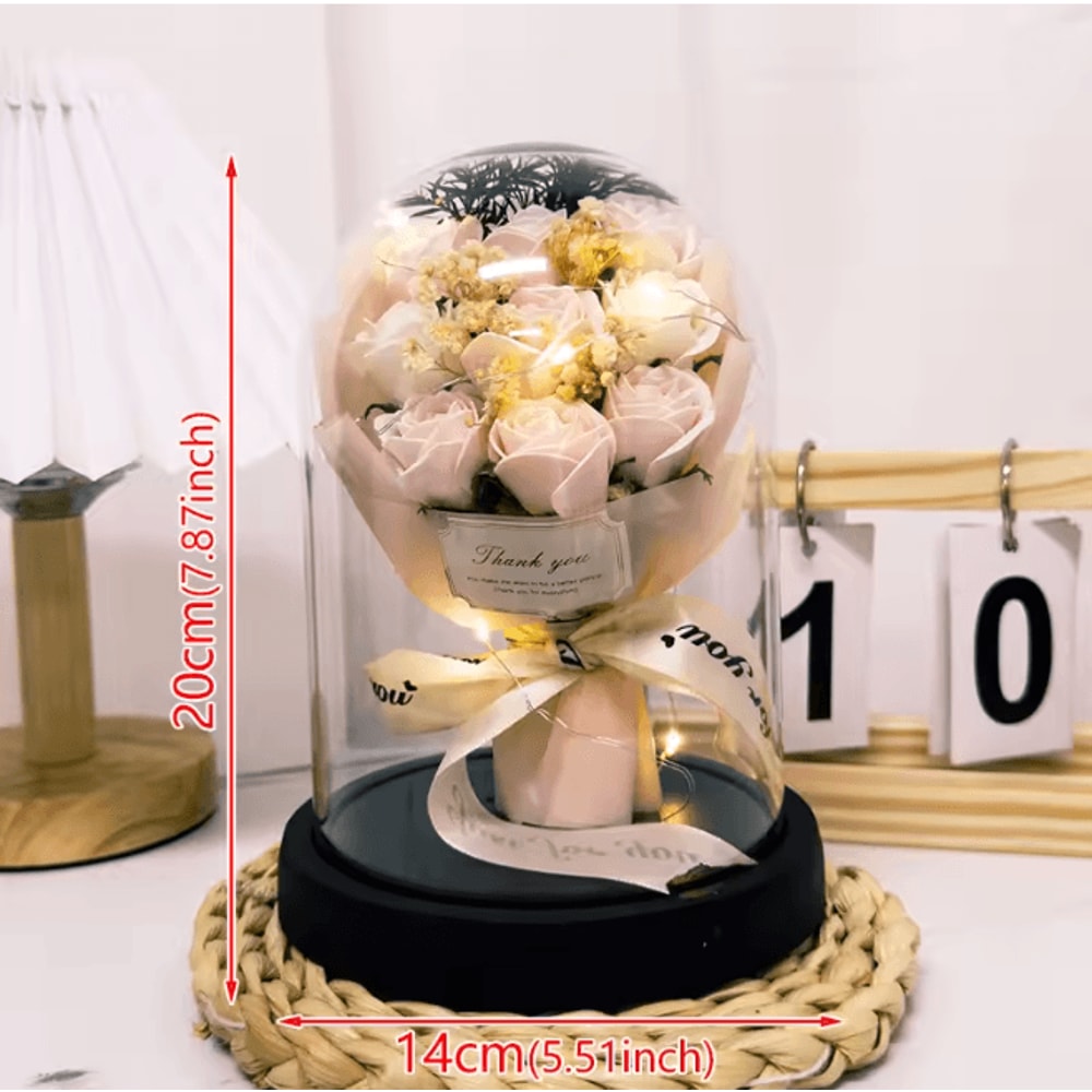 Eternal LED Light Rose In Acrylic Cover Romantic Flower Gift 5