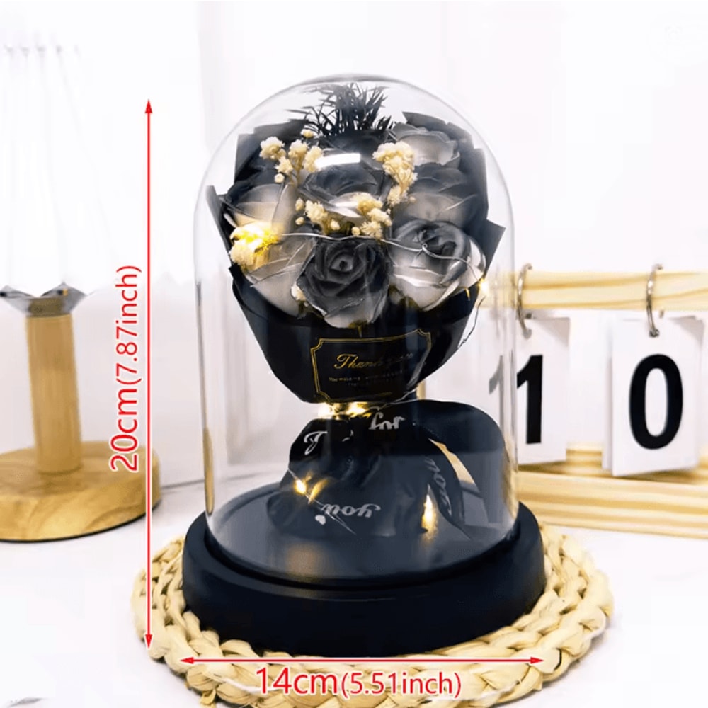 Eternal LED Light Rose In Acrylic Cover Romantic Flower Gift 6