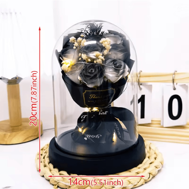 Eternal LED Light Rose In Acrylic Cover Romantic Flower Gift 6