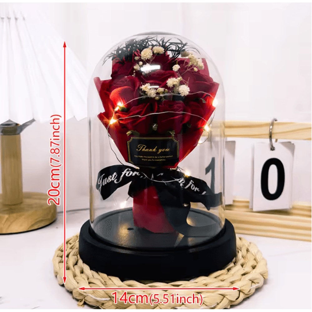 Eternal LED Light Rose In Acrylic Cover Romantic Flower Gift 7