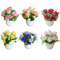 Mini Artificial Rose Potted Plant Faux Flower Bonsai Decor 1