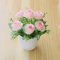 Mini Artificial Rose Potted Plant Faux Flower Bonsai Decor 4