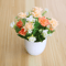 Mini Artificial Rose Potted Plant Faux Flower Bonsai Decor 10