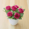 Mini Artificial Rose Potted Plant Faux Flower Bonsai Decor 5