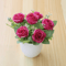 Mini Artificial Rose Potted Plant Faux Flower Bonsai Decor 5