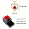 Red Zircon Heart Pendant Necklace With Rose Gift Box For Her 2