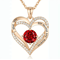 Red Zircon Heart Pendant Necklace With Rose Gift Box For Her 5