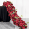 Luxury Red Rose Artificial Flower Row Wedding Table Centerpiece Decor 9