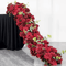 Luxury Red Rose Artificial Flower Row Wedding Table Centerpiece Decor 9