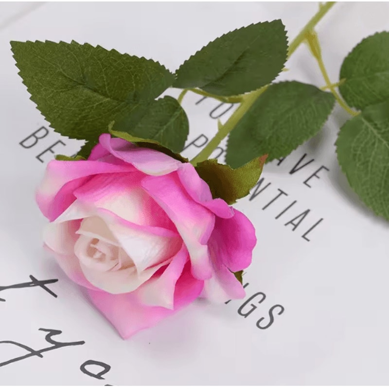 Long Stem Red Rose Artificial Flowers For Wedding And Home Decor 6