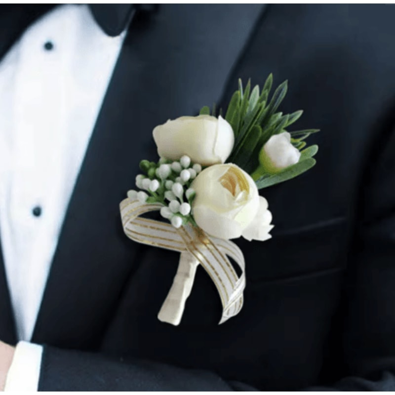 Romantic Silk Peony Rose Wedding Bouquet For Bride And Bridesmaids 1