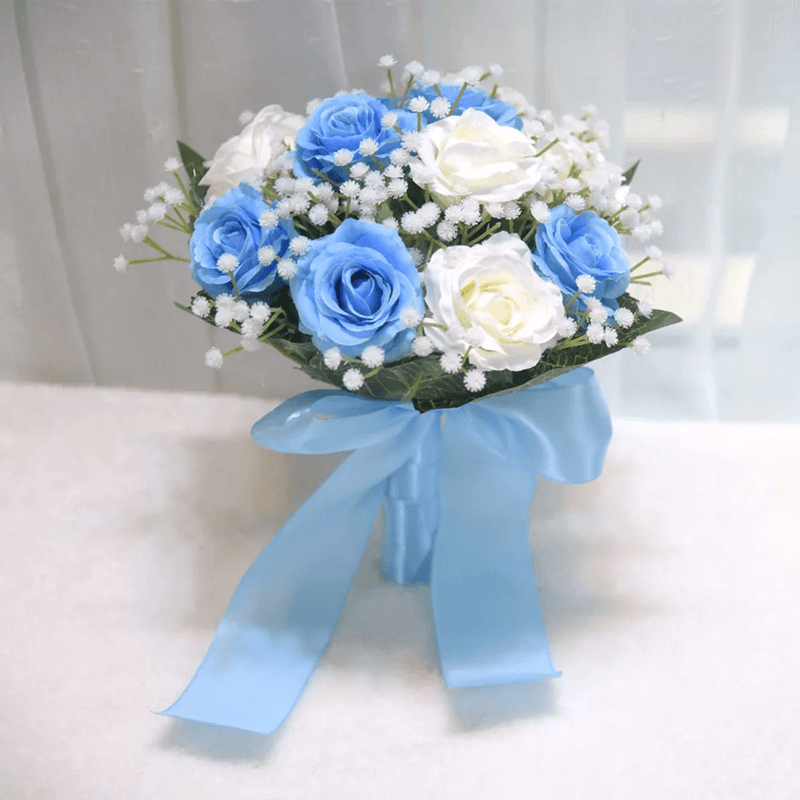 Romantic Silk Peony Rose Wedding Bouquet For Bride And Bridesmaids 8