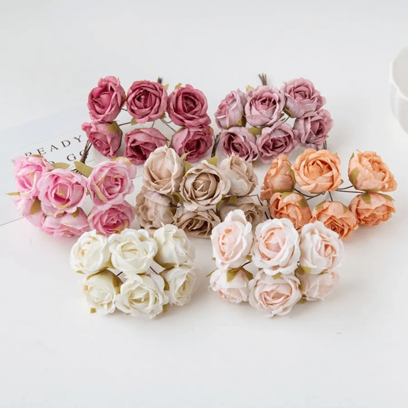 Silk Tea Rose Artificial Flower Stem For Wedding And Home Decor 1