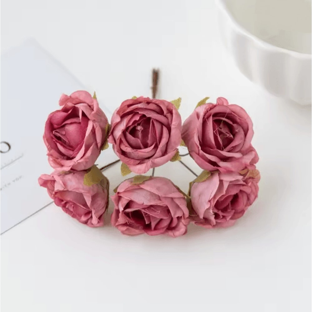 Silk Tea Rose Artificial Flower Stem For Wedding And Home Decor 9
