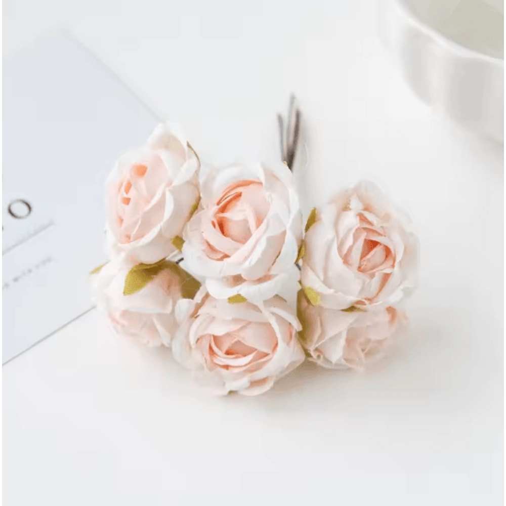 Silk Tea Rose Artificial Flower Stem For Wedding And Home Decor 10