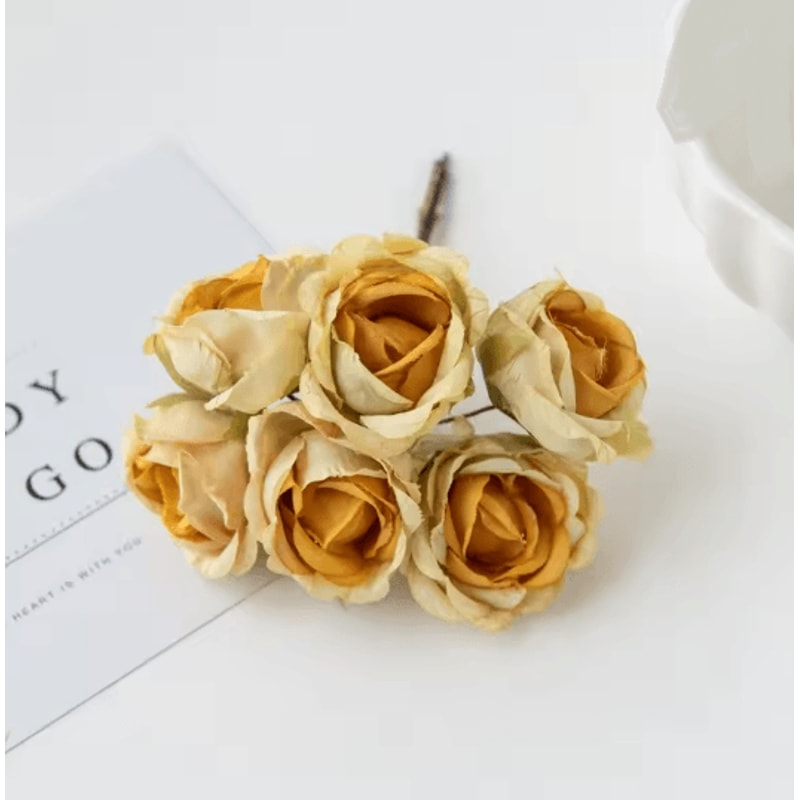 Silk Tea Rose Artificial Flower Stem For Wedding And Home Decor 2