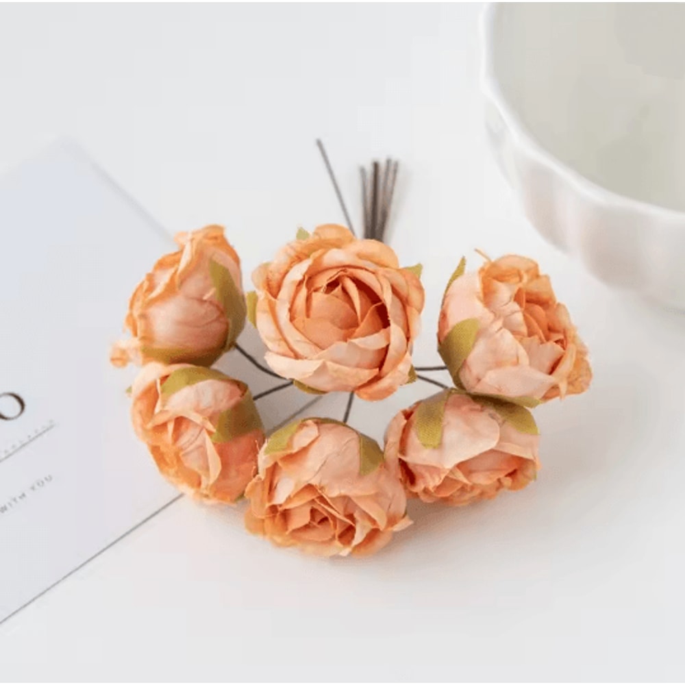 Silk Tea Rose Artificial Flower Stem For Wedding And Home Decor 5