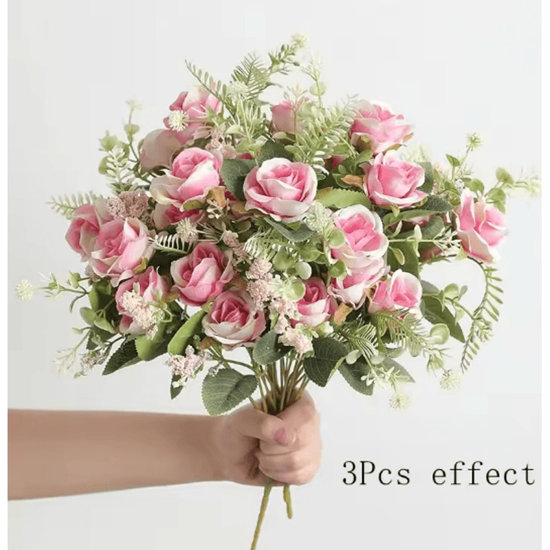 30cm Artificial Rose Bouquet With 5 Blooms And Buds For Wedding And Home Decor 5