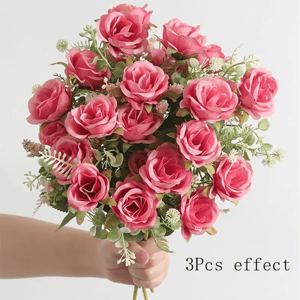 30cm Artificial Rose Bouquet With 5 Blooms And Buds For Wedding And Home Decor 7