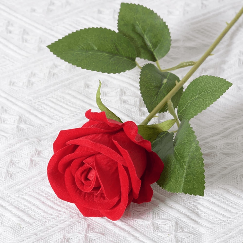 Realistic Artificial Red Rose Stems For Wedding And Home Decor 3