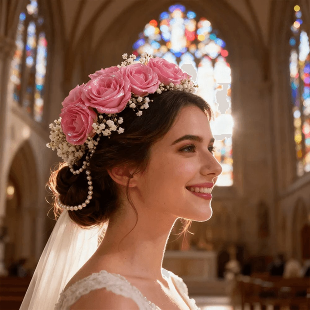 10 Piece Glitter Red Artificial Rose Bouquet For Wedding And Party Decor 2