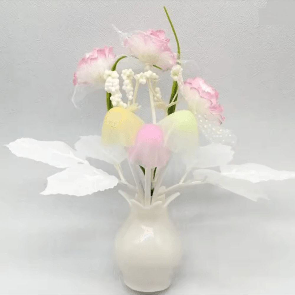 Auto Sensor LED Rose Mushroom Night Light Plug In Lamp 2