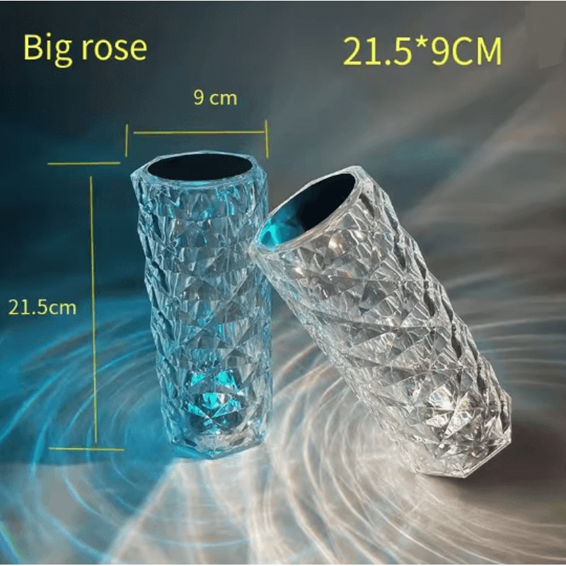 16 Color Rose Crystal Touch Lamp Romantic Bedside Night Light 3