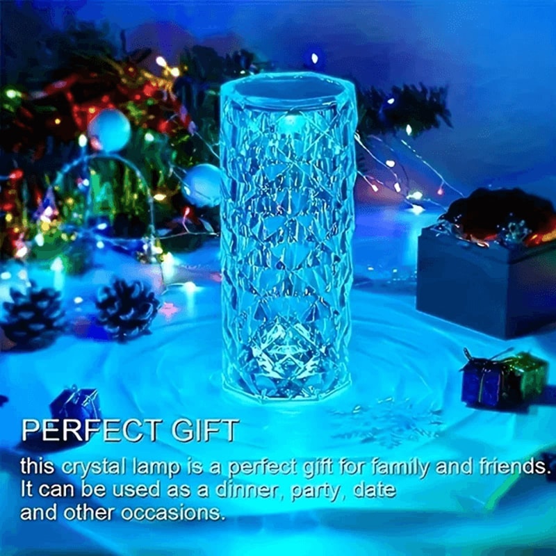 16 Color Crystal Rose RGB Touch Lamp USB Romantic LED Night Light 0