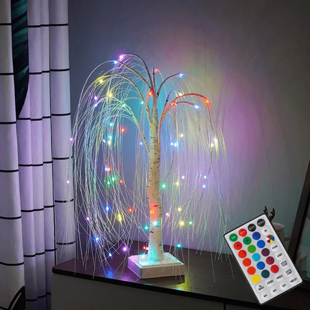 18 Color Rose Flower Tree Lamp LED Willow Bonsai Night Light 2