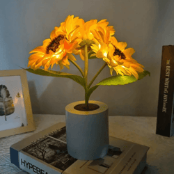 rechargeable sunflower led night light table lamp for bedroom decor