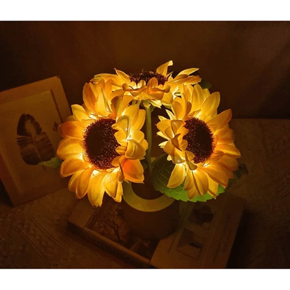 Rechargeable Sunflower LED Night Light Table Lamp For Bedroom Decor 1