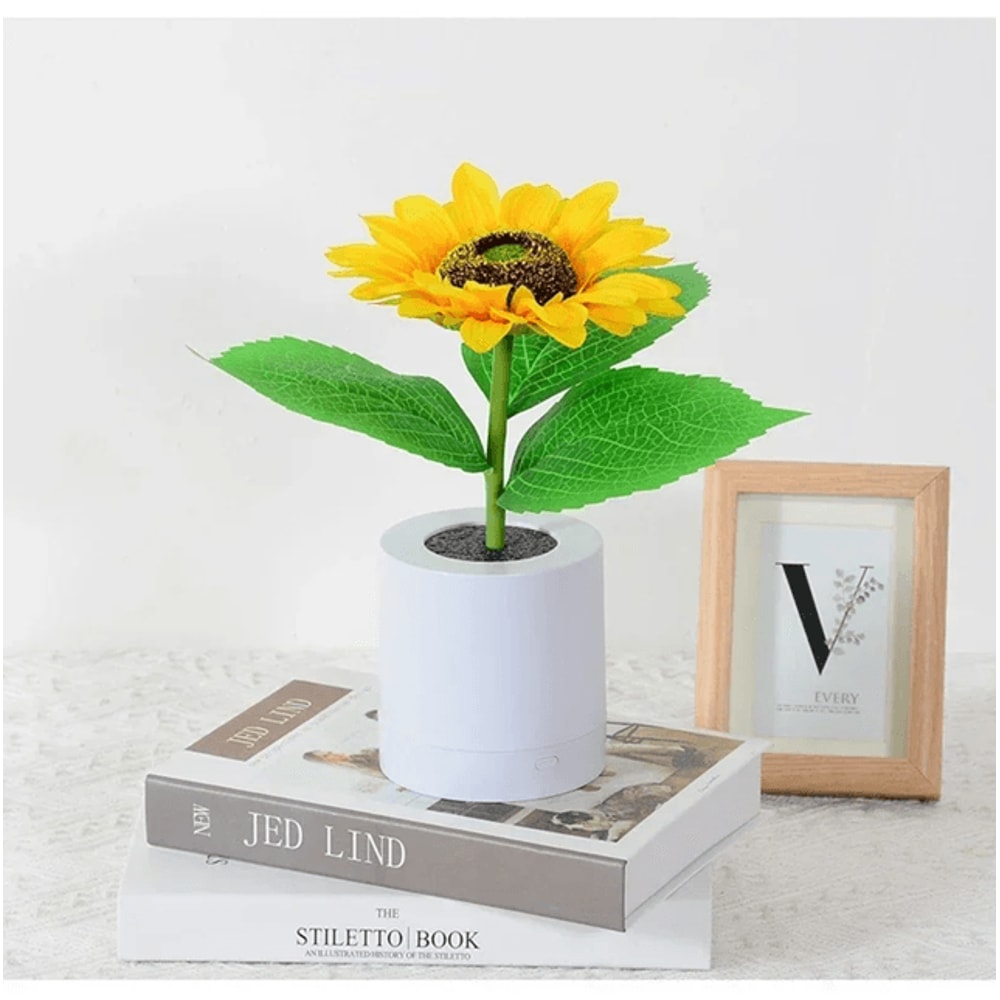Rechargeable Sunflower LED Night Light Table Lamp For Bedroom Decor 2