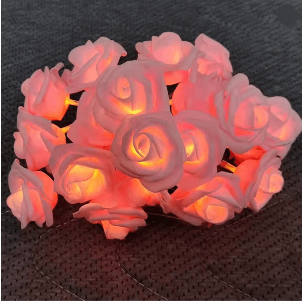 3M LED Rose String Lights Battery Operated Flower Garland Decor 1