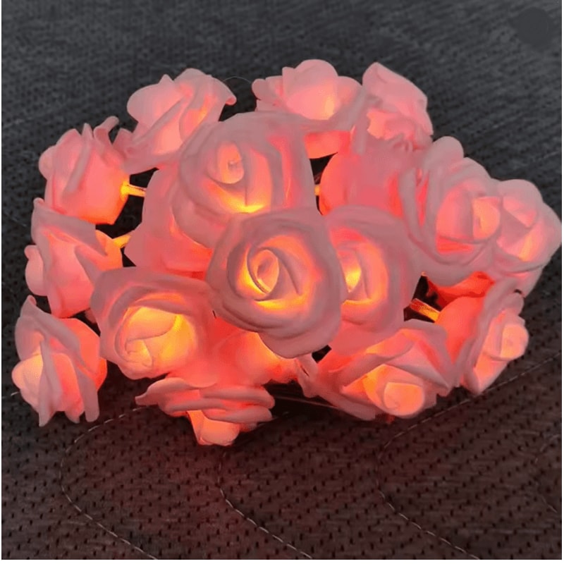 3M LED Rose String Lights Battery Operated Flower Garland Decor 1
