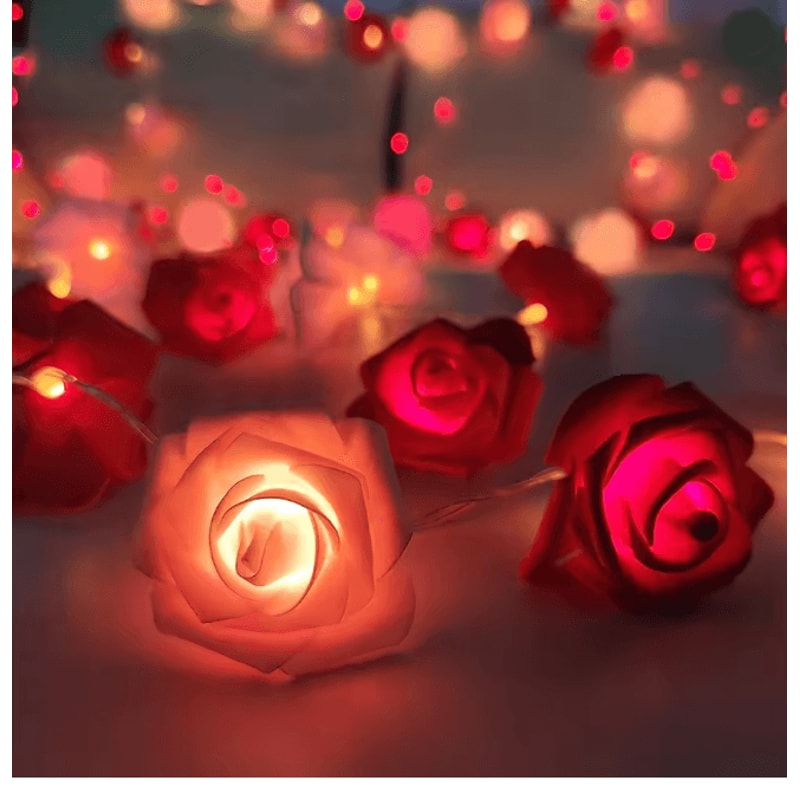 3M LED Rose String Lights Battery Operated Flower Garland Decor 6